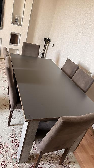 avanqard stol stul: Qonaq otağı üçün, İşlənmiş, Açılmayan, Kvadrat masa, 6 stul — 2