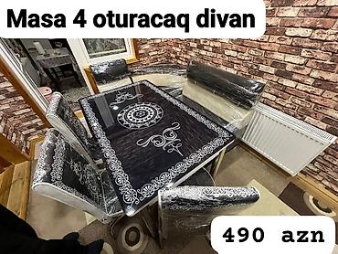 kreditle stol stul: Mətbəx üçün, Yeni, Açılmayan, Dördbucaq masa, 4 stul — 1