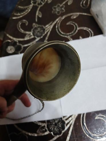 вино вынос: Рог для питья/декоративный кубок из натурального рога с металлической — 3