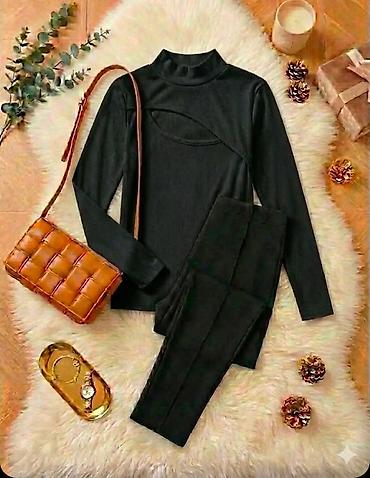 Kompleti: Ženska dvodelna kombinacija – džemper i pantalone - Gornji deo: meki — 9