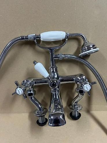 Slavine: Britanski „telephone style” set za kadu – slavina sa ručnom tuš — 9