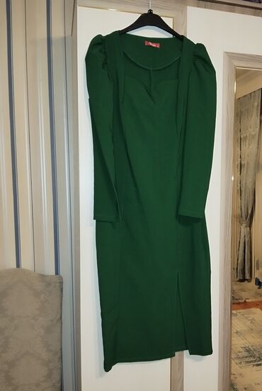 yaşıl donlar: Коктейльное платье, Миди, XL (EU 42)