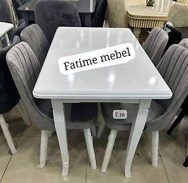 tek stullar: Mətbəx üçün, Yeni, Açılmayan, Dördbucaq masa, 4 stul — 1