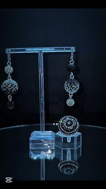 Zərgərlik əşyaları: Dəstə daxildir: Üzük, Sırğa, Swarovski, Gümüş, 925 Əyar — 1