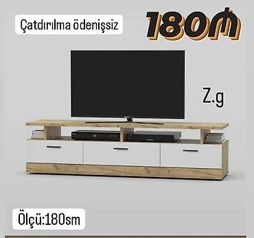lanch box: TV altlığı / media konsolu - Ölçü: 180 sm - Rəng və dizayn: ağ və — 1