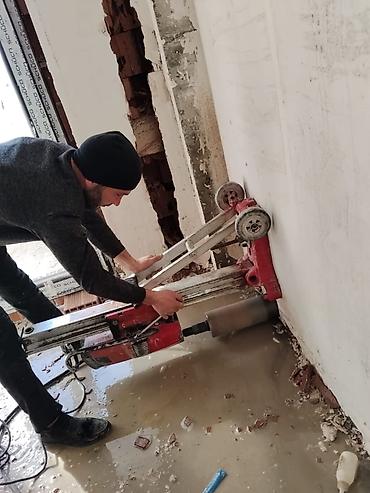 daye işleri: Beton və kərpicdə almaz karotla dəlik açma xidməti - Su ilə soyudulan — 1