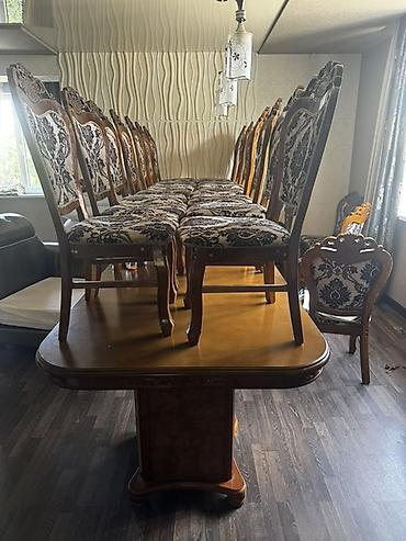 study table: Стол и стул для зала, Б/у, цвет - Коричневый — 1