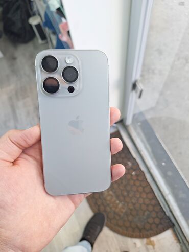 Apple iPhone: IPhone 15 Pro, 128 GB, Natural Titanium, Zəmanət, Barmaq izi, Face ID