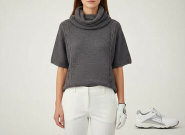 Turtlenecks: Women`s golf, size M