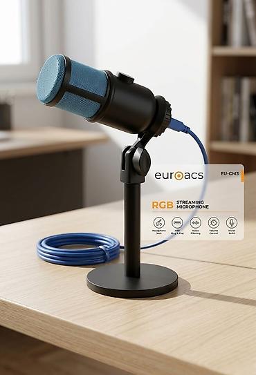 dji mic 3: Euroacs EU-CM3 RGB Streaming Mikrofon - Tip: Kondensator, kardioid — 1