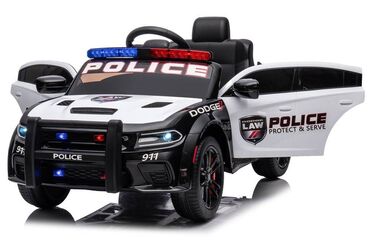 pedalı maşın: Polis uşaq maşını DODGE akulmuyatorlu uşaq elektrmobili. Lisenziya