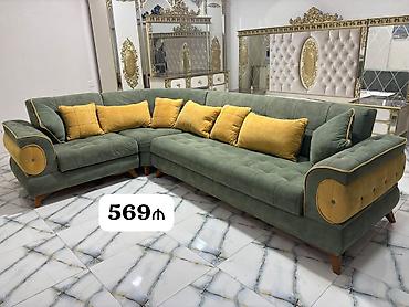 Künc divan satılır – 569 AZN Zövqlü və geniş künc divandır. Yaşıl