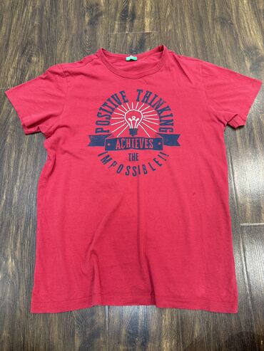 Futbolka, Benetton, 3XL (EU 46), rəng - Qırmızı