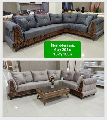 Divan və masa dəstləri: Yeni, Künc divan, Qonaq otağı üçün, Açılan — 23