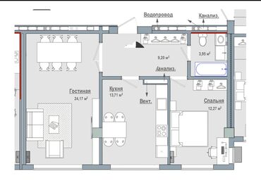 жк нью сити: 2 комнаты, 62 м², Элитка, 5 этаж, ПСО (под самоотделку)