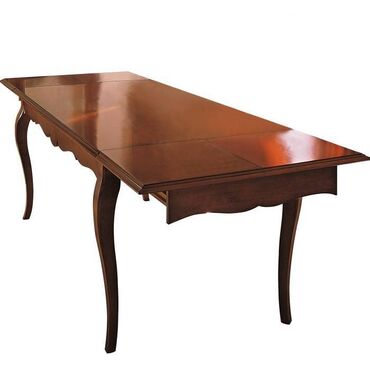 деревянный стол ручной работы: Стол обеденный Madeira раздвижной на пикантно изогнутых ножках