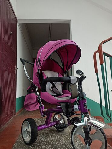 трехколесный велосипед для взрослых: Коляска, цвет - Розовый, Б/у