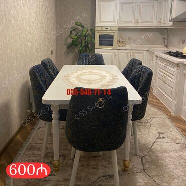 круглый стол на заказ: Qonaq otağı üçün, Yeni, 6 stul