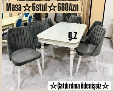 lak pol: *Masa dəsti ☆ 680Azn* ✔️MDF materialdan hazırlanmış masa ✔️Akril lak