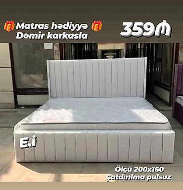 Yataq dəsti – 200x160 sm - Dəmir karkaslı möhkəm çərçivə - Hündür