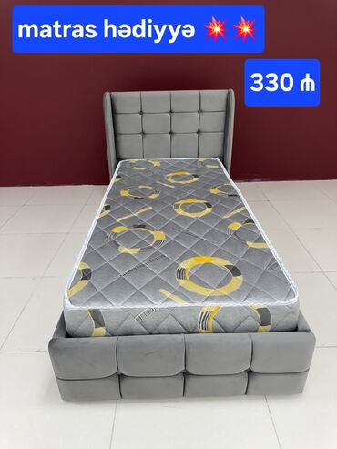 шикарная кровать: Yeni, Təknəfərlik çarpayı, Bazalı, Matras ilə, Siyirməsiz, Azərbaycan