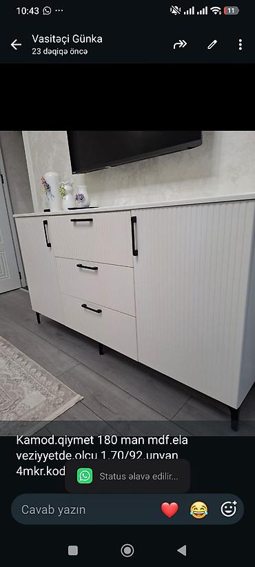 taxta komod: Kamod.qiymet 180 man mdf.ela veziyyetde.olcu 1.70/92.unvan — 1