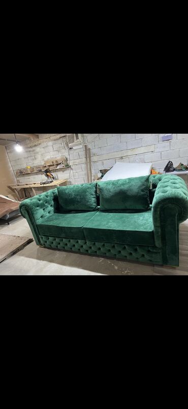 работа швея мебель: Прямой диван, цвет - Зеленый, Новый