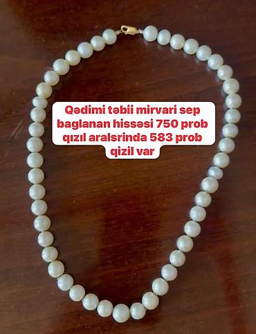 şirin: Qədimi təbii mirvari sep. - Mirvarilərdən düzülmüş klassik kolye - — 1