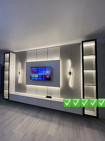 Sifarişlə TV stendlər: Müasir TV divar paneli və media konsolu dizaynı - Dizayn: Minimal və — 13