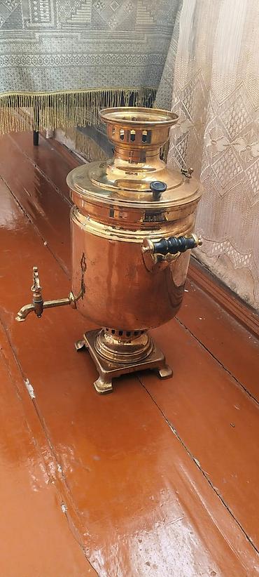 antik samovar alıram: Mis samovar – klassik rus üslubunda, kömür/odunla işləyən model — 6