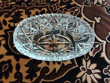 Qab-qacaq və mətbəx ləvazimatları: Kənaətli şüşə/kristal qab - Material: qalın, şəffaf kəsimli şüşə — 2