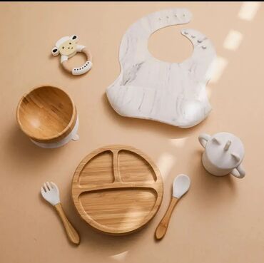 Другие товары для детей: Набор деревянной посуды на присосках Отличный вариант для первого