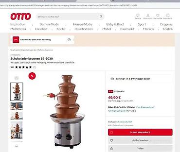 Ostali kuhinjski aparati: Čokoladna fontana Steinborg SB-6030 - Sistem sa 4 nivoa za ravnomerno — 3