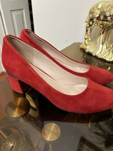 туфли нубук: Туфли 39, цвет - Красный