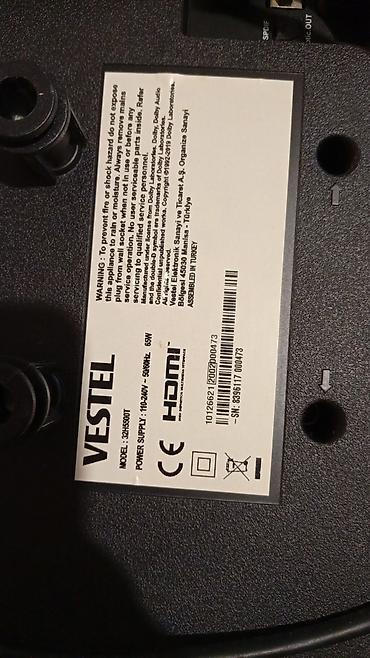VESTEL LED TV – Model: 32HS500T - Ekran diaqonalı: 32" - Girişlər
