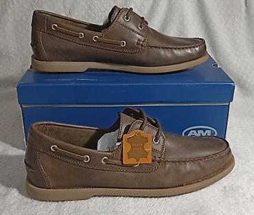 imac obuca: Muške kožne mokasine/boat cipele – AM Shoe Company 45. Akcija super — 1