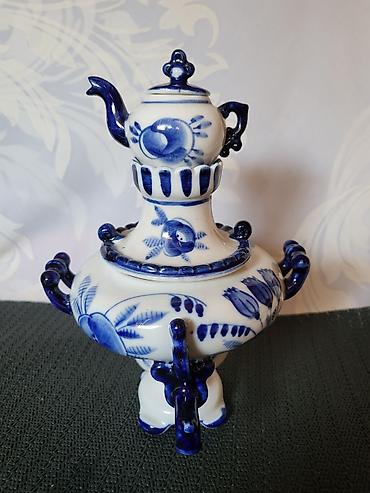 Figure: Kompletan ukrasni samovar Gzhel USSR iz 70ih.godina. Originalni ruski — 12
