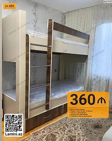 boru: İki mərtəbəli çarpayı - Model kodu: 2118 - Ölçülər: D 90 x H 180 x E — 1
