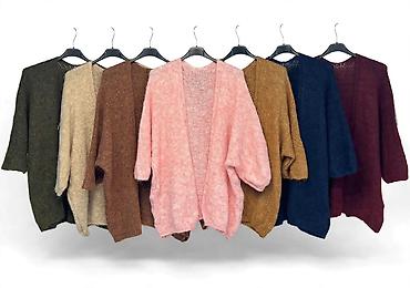 patike a: Ženski oversized kardigan – meko pletivo - Silueta: opušten — 5