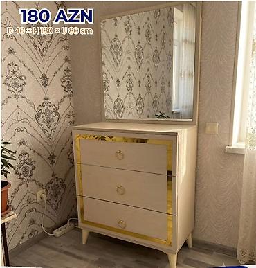 doşəmə ustu guzgu: - Məhsul: Güzgülü komod - Qiymət: 180 AZN (şəkildə göstərilib) - — 1