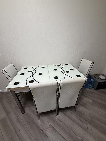 Mebel: Mətbəx üçün, İşlənmiş, Açılan, Dördbucaq masa, 4 stul — 2