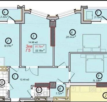 дом барачного типа: 3 комнаты, 92 м², Элитка, 14 этаж, ПСО (под самоотделку)