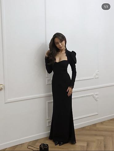 Вечернее платье, Русалка, Длинная модель, С рукавами, Шлейф, M