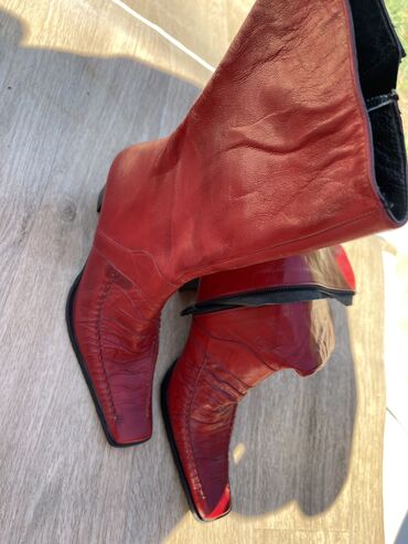кожаные обувь мужская: Сапоги, 36.5, цвет - Красный