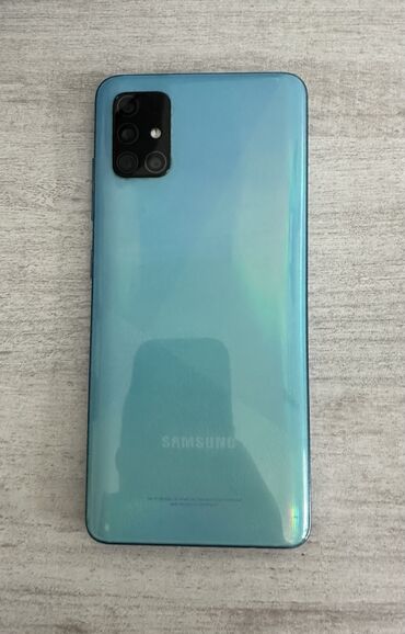 телефоны телефоны: Samsung Galaxy A51, Колдонулган, 128 ГБ, түсү - Көгүлтүр, 2 SIM