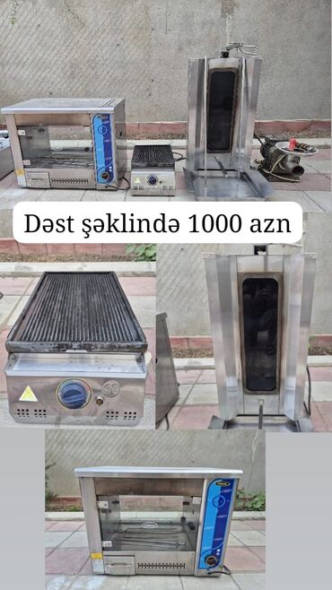 Dəst şəklində və ayrılığda satılır. Dönər aparatı 350 azn. Gril