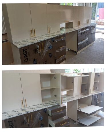 кухня мебель: Mətbəx mebeli satılır 580 azn.Uzunluq 3.35 sm.Material parlaq