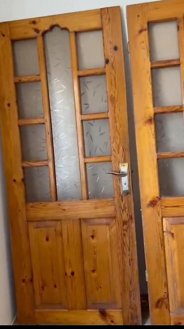 Qapılar və aksessuarlar: Taxta şüşəli otaq qapıları 3 ədəd biri 50 azn ünvan Bakı - Material — 1