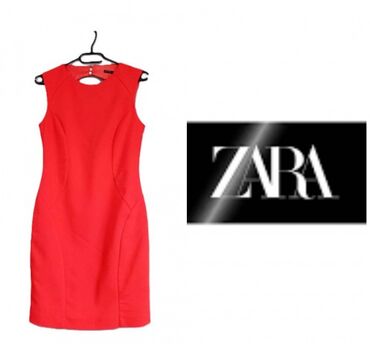 jednobojne haljine: Zara S (EU 36), color - Red, Cocktail, Other sleeves