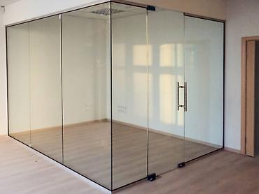Перегородки на заказ: На заказ Цельностеклянная перегородка, Для офиса, Бронированное стекло, Монтаж, Демонтаж, Бесплатный замер — 20